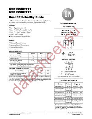 NSR15SDW1T1 datasheet  